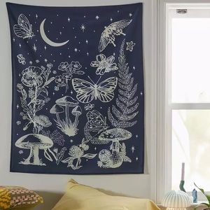 Vintage Mushroom Butterfly Tapestry Wall Decor
